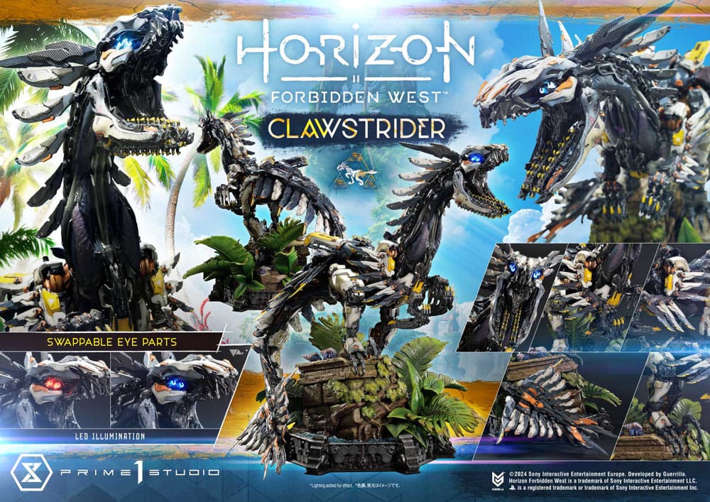 Horizon Forbidden West statuette Ultimate Premium Masterline Series 1/4 Clawstrider Bonus Version 68 cm