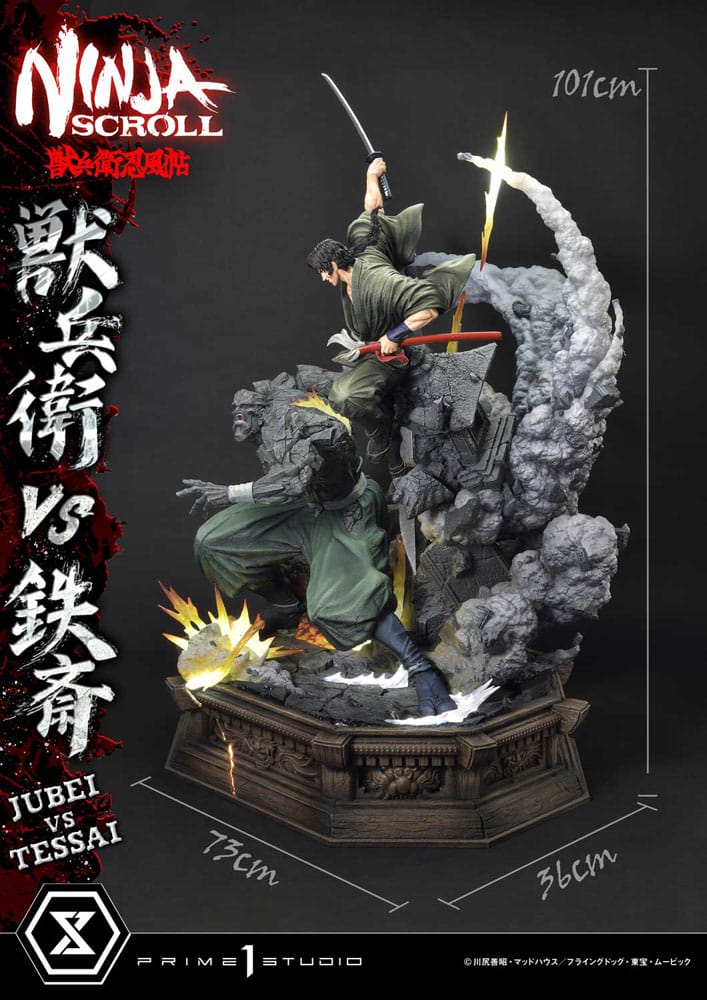 Ninja Scroll statuette Ultimate Premium Masterline Series 1/4 Jubei Versus Tessai Deluxe Bonus Version 101 cm