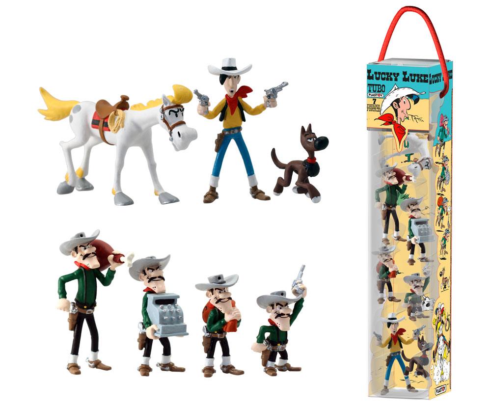Lucky Luke tubo 7 figurines Characters 4 - 10 cm