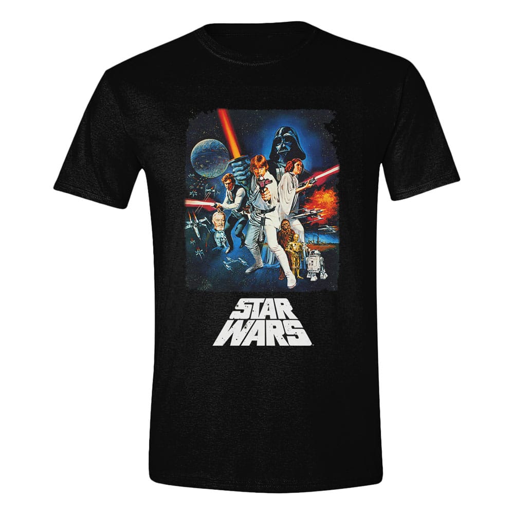 Star Wars A New Hope T-Shirt Retro Poster (XL)