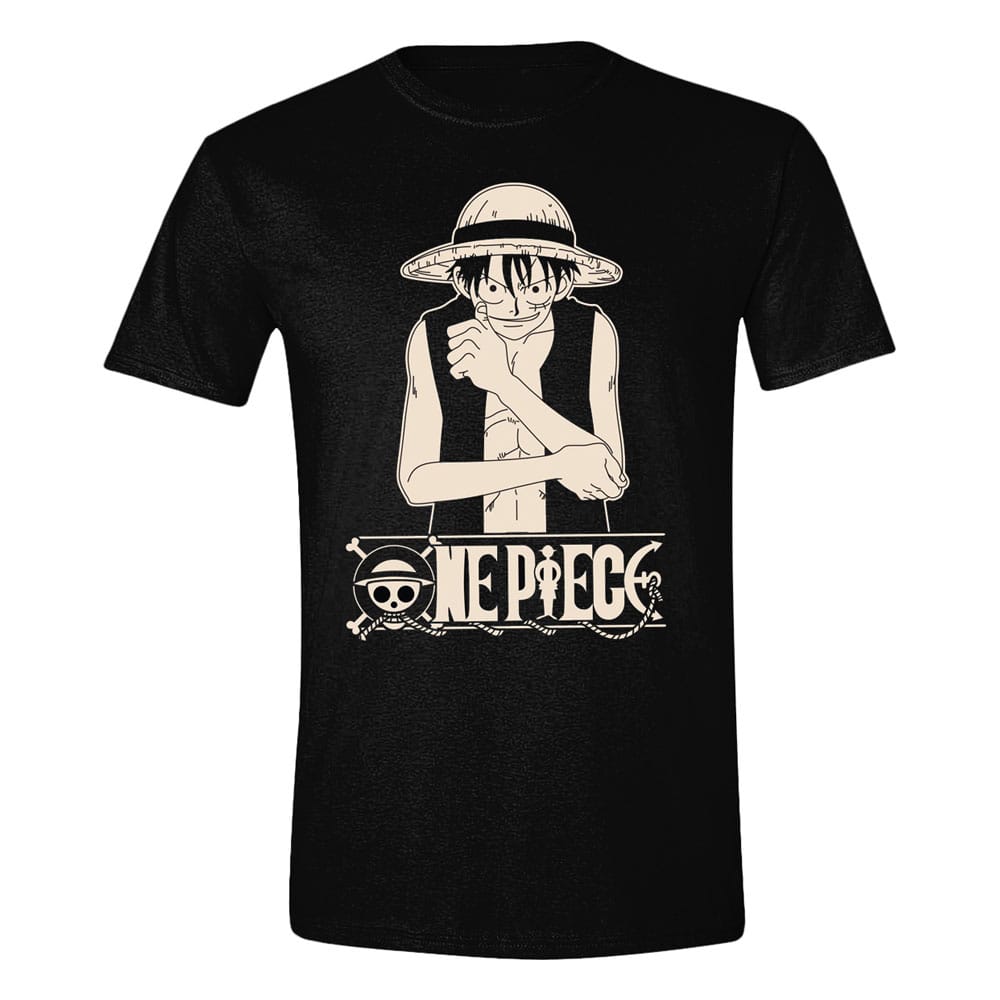 One Piece T-Shirt Luffy Pose Logo (S)