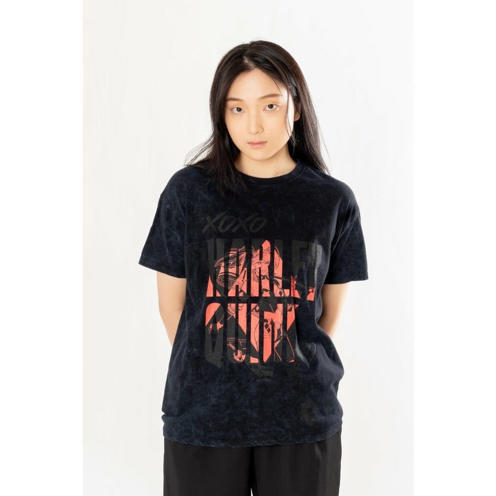 DC Comics T-Shirt Harley Quinn Acid Wash Xoxo (S)