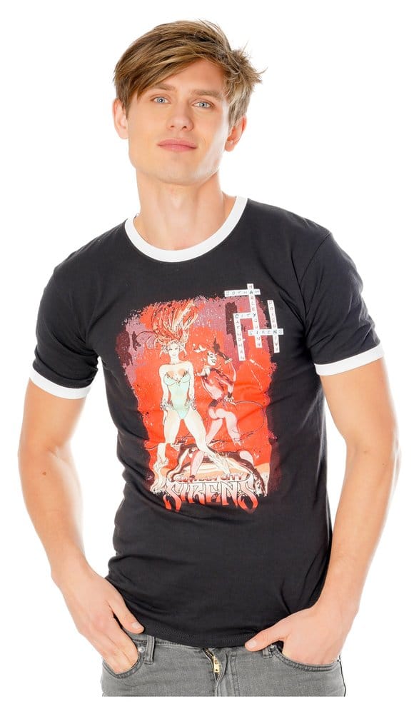 Gotham City Sirens T-Shirt Crossword Black Ringer (XL)