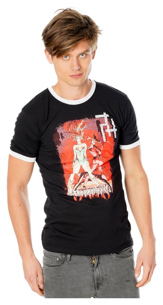 Gotham City Sirens T-Shirt Crossword Black Ringer (S)