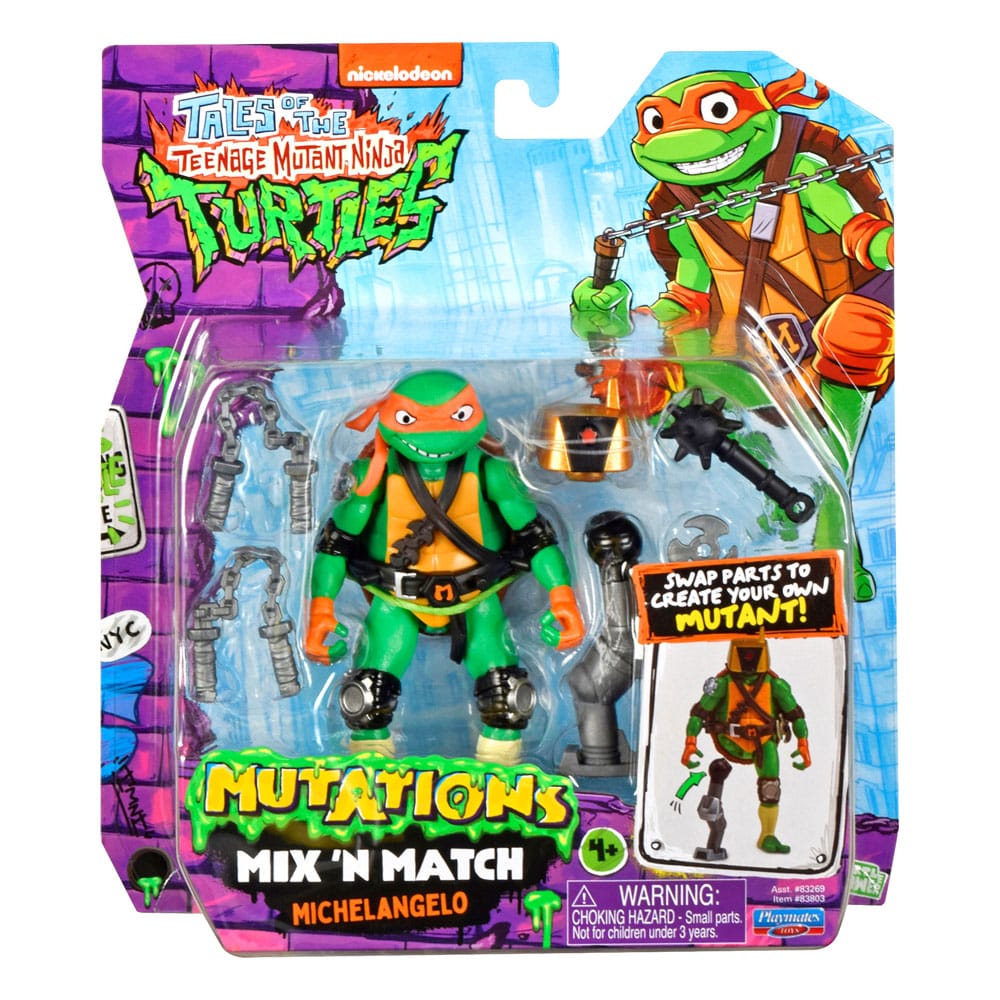 Tales of the Teenage Mutant Ninja Turtles : Légendes des Tortues Ninja bâtiment Figurine Mix 'n Match Michelangelo 12 cm