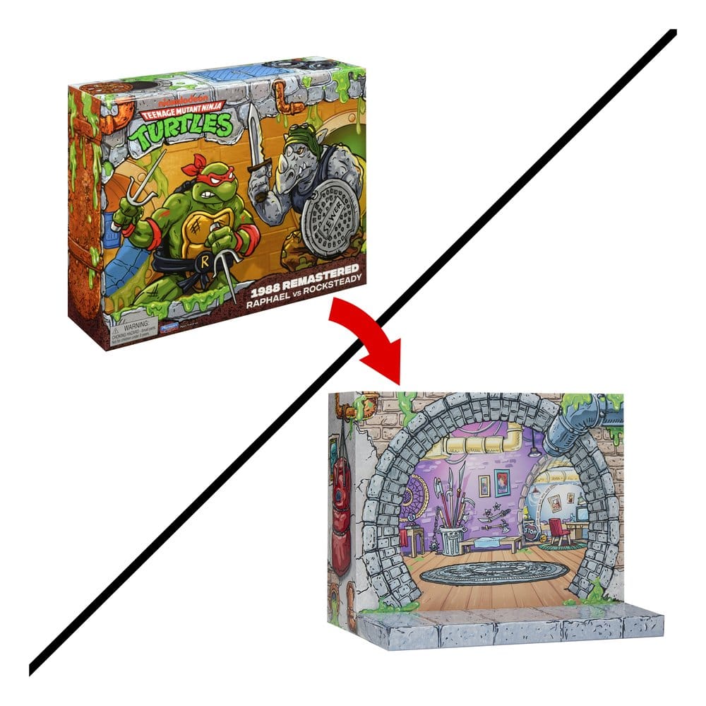 Les Tortues Ninja: Remastered figurines Raphael vs. Rocksteady