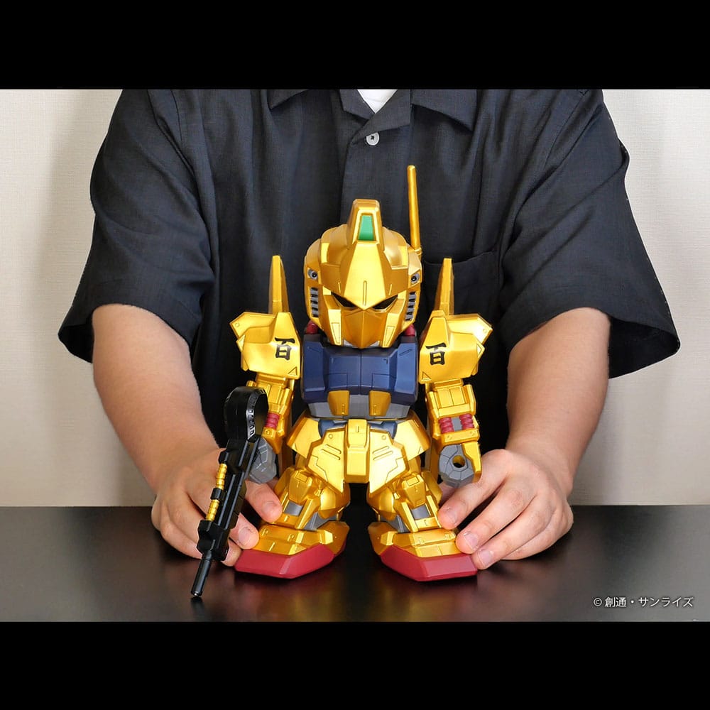 Mobile Suit Gundam figurine vinyle Jumbo Sofbi Hyakushiki Gold Ver. 30 cm