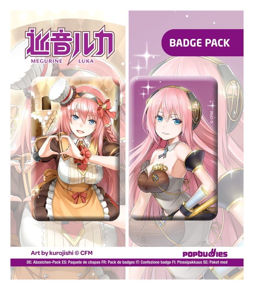 Vocaloid pack 2 badges Megurine Luka (Art by kurojish)