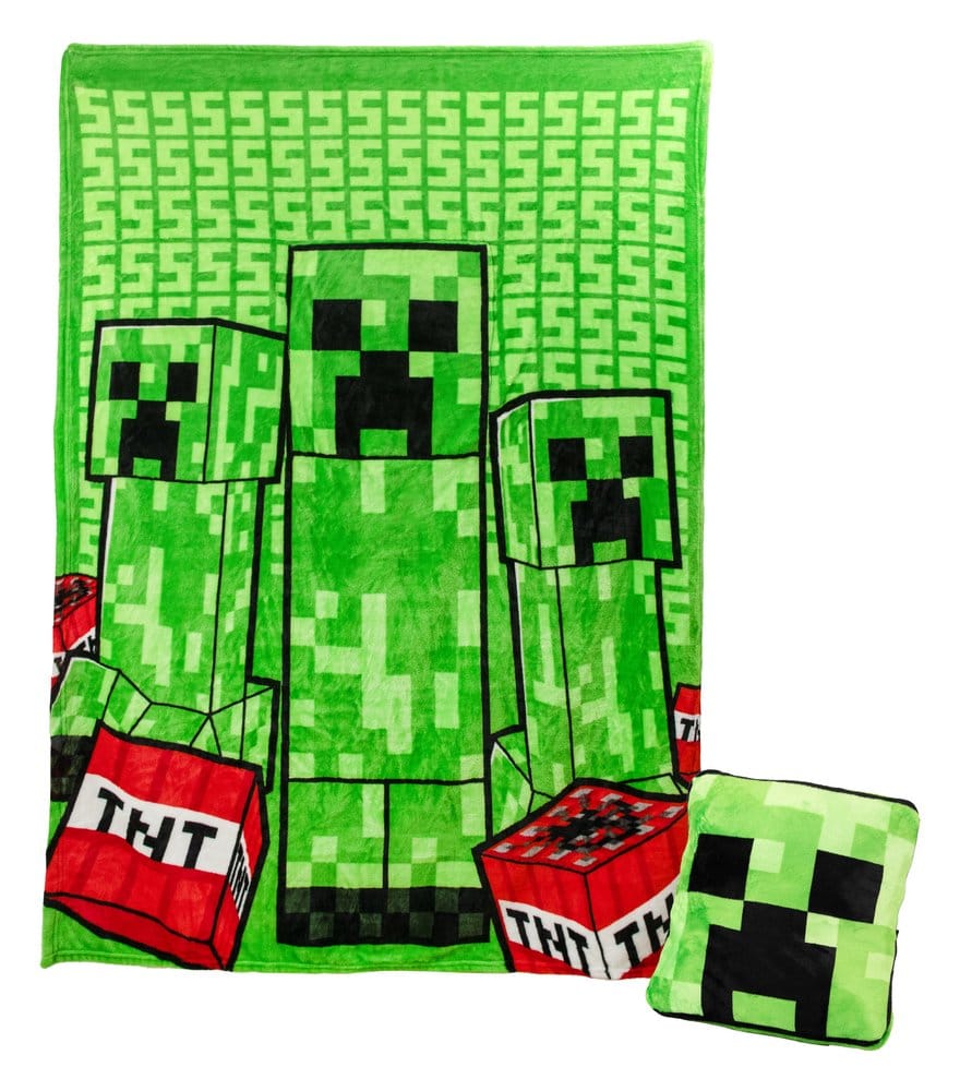 Minecraft Couverture Coussin Creeper 2-in-1 Foldable 150 cm