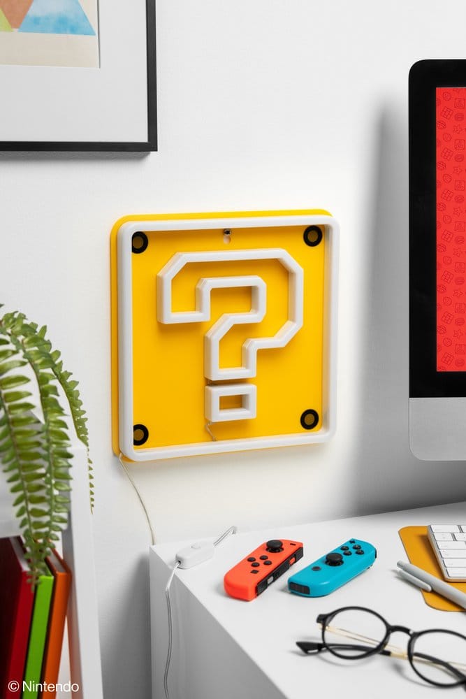 Super Mario lampe murale LED Neon Question Block 24 x 24 cm