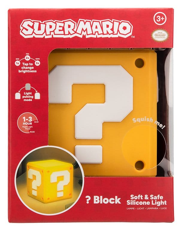 Super Mario SquishyGlo lampe Question Block Rechargeable 13 cm