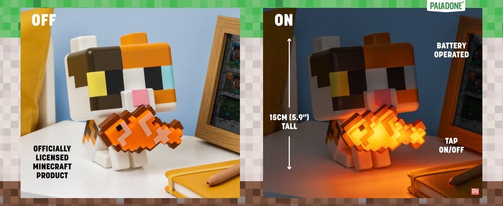 Minecraft lampe GloBuddies Cat 15 cm
