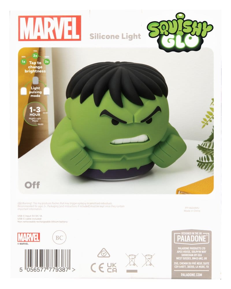 Marvel Universe SquishyGlo lampe Hulk Rechargeable 15 cm