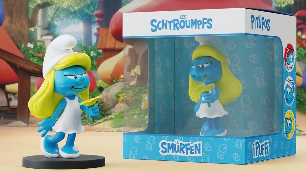Les Schtroumpfs Statue Schtroumpfette avec Fleur 12 cm