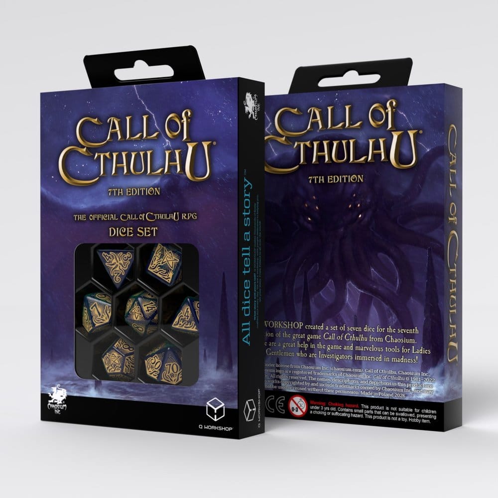 Call of Cthulhu 7th Edition Set de 7 Dés Blue-green & Gold
