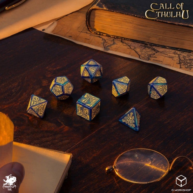 Call of Cthulhu 7th Edition Set de 7 Dés Blue-green & Gold