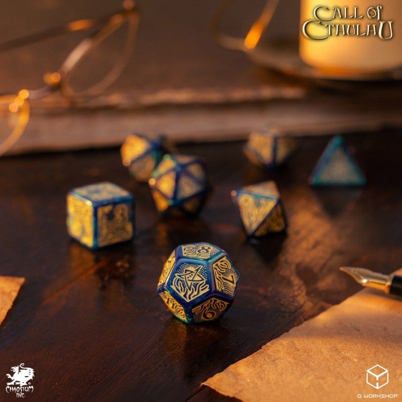 Call of Cthulhu 7th Edition Set de 7 Dés Blue-green & Gold