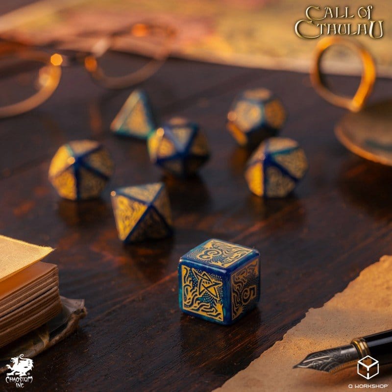 Call of Cthulhu 7th Edition Set de 7 Dés Blue-green & Gold
