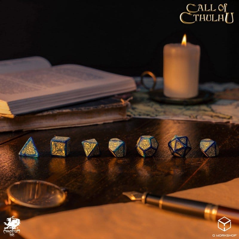 Call of Cthulhu 7th Edition Set de 7 Dés Blue-green & Gold