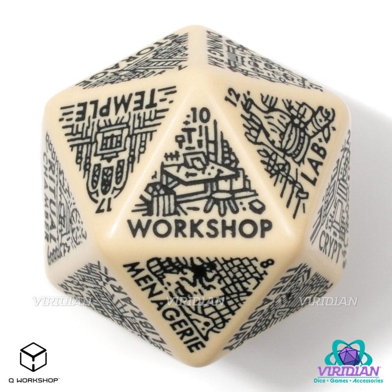 Viridian Jumbo dé Dungeon Room Generator D20 Beige