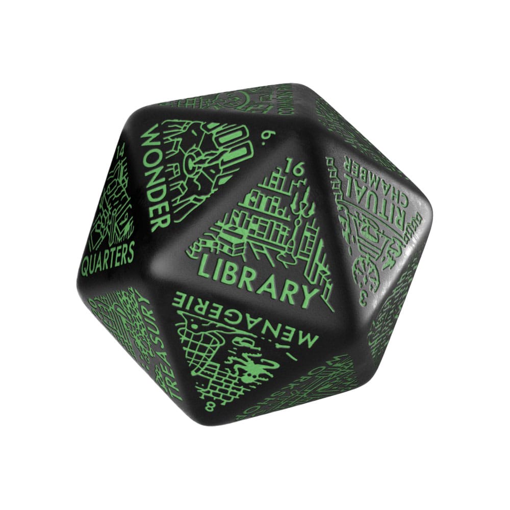 Viridian Jumbo dé Dungeon Room Generator D20 Noir