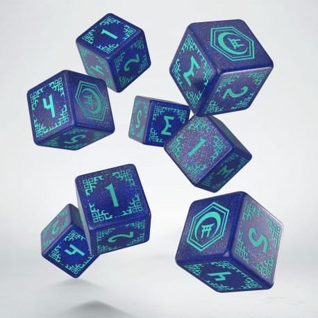 Shadow Scar pack de 8 dés Essential Blue & Turquoise