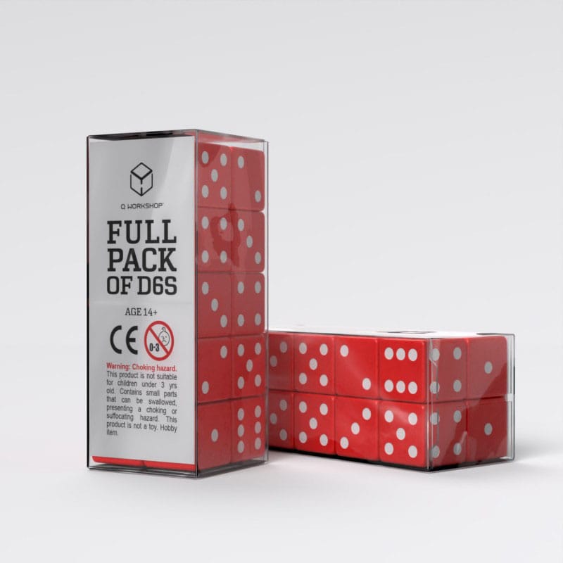 Q Workshop pack dés Full Pack D6 Rouge (20)