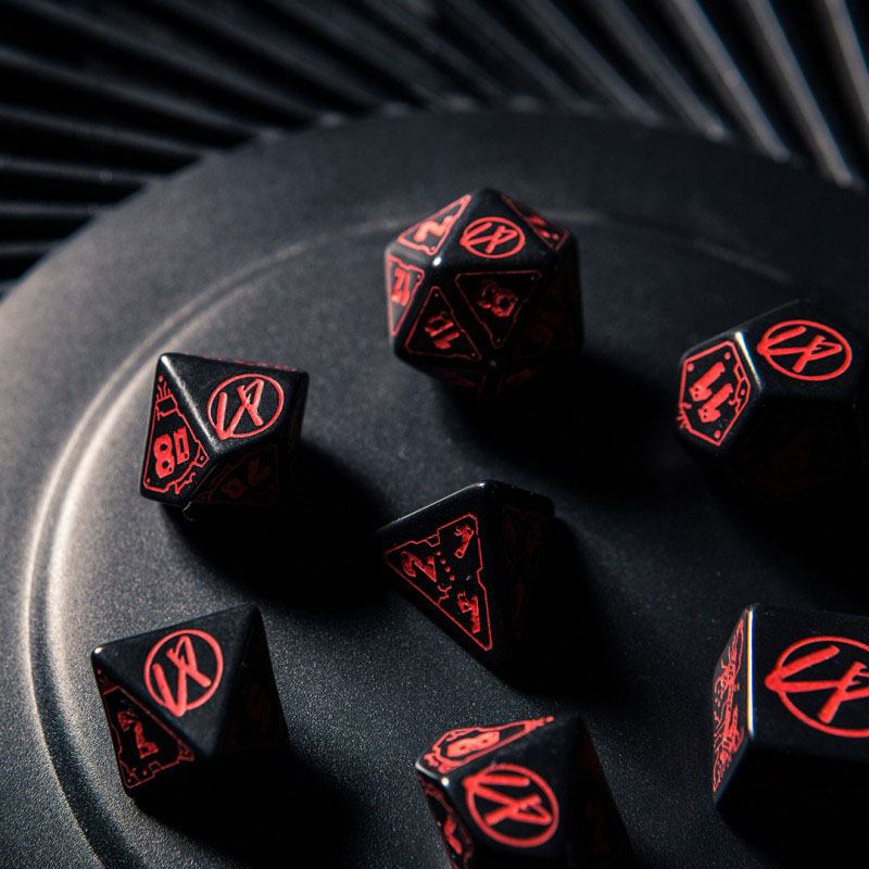Cyberpunk pack dés Blood over Chrome (7)