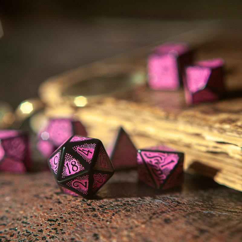 Call of Cthulhu 7ème édition pack dés Black & Magenta (7)