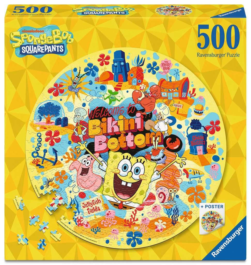 Bob l'éponge puzzle rond Welcome to Bikini Bottom (500 pièces)