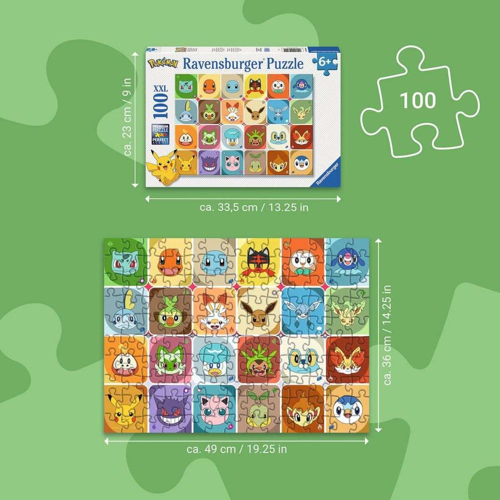 Pokémon puzzle pour enfants Visages de Pokémon (100 pièces XXL)