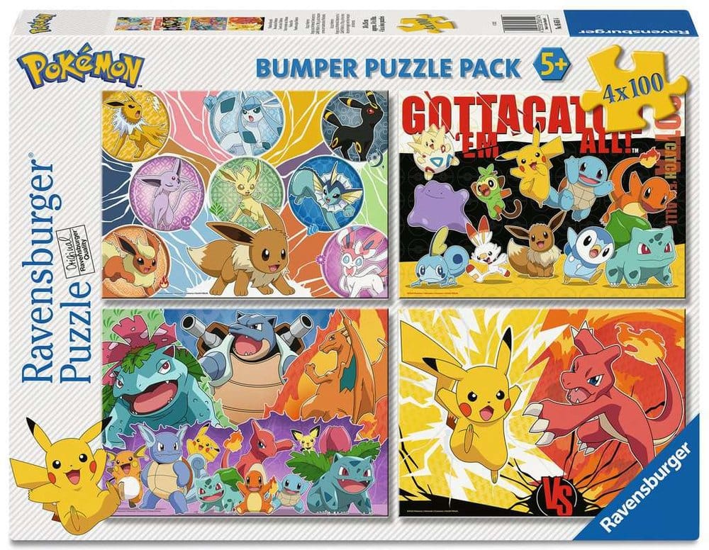 Pokémon pack 4 puzzles Copains Pokémon (4x100 pièces)