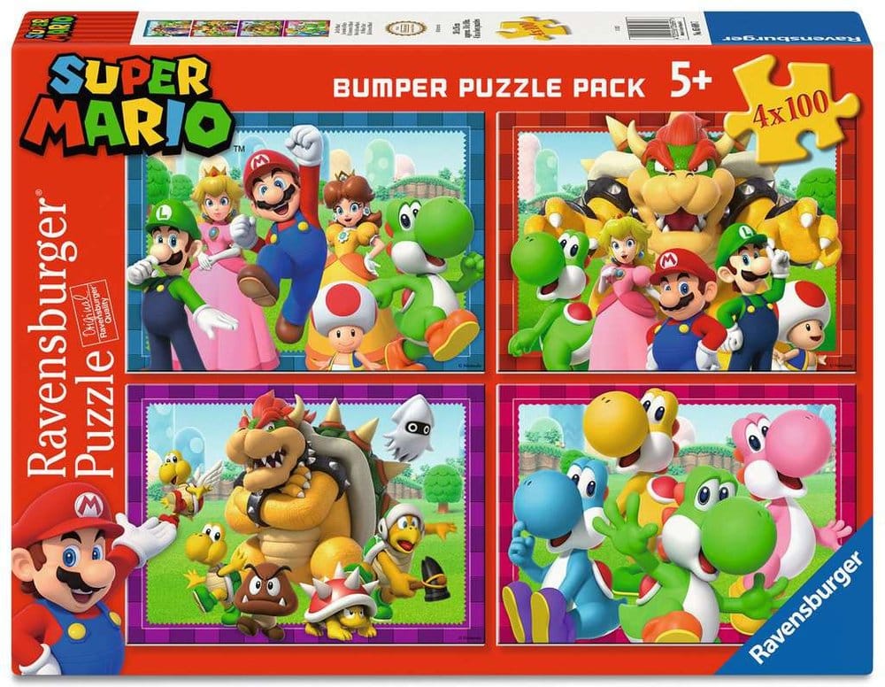 Super Mario pack 4 puzzles C'est l'heure de Mario ! (4x100 pièces)