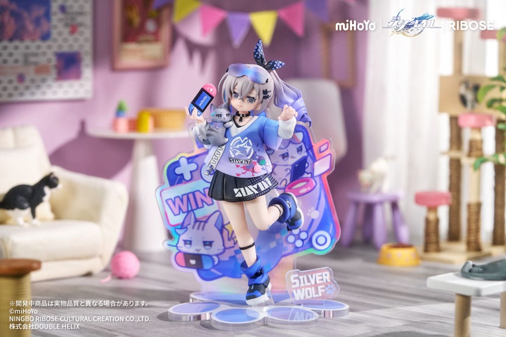 Honkai: Star Rail statuette PVC Rise Up Little Cat Series Silver Wolf Ver. 19 cm