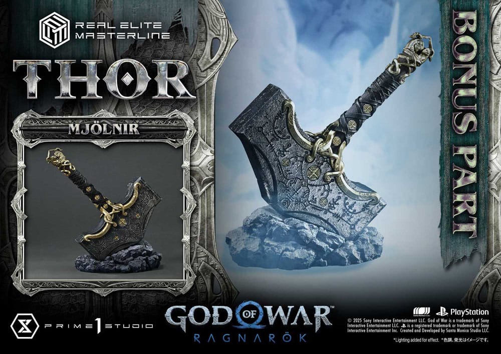 God of War: Ragnarök statuette Real Elite Masterline Series 1/3 Thor Deluxe Bonus Version 105 cm