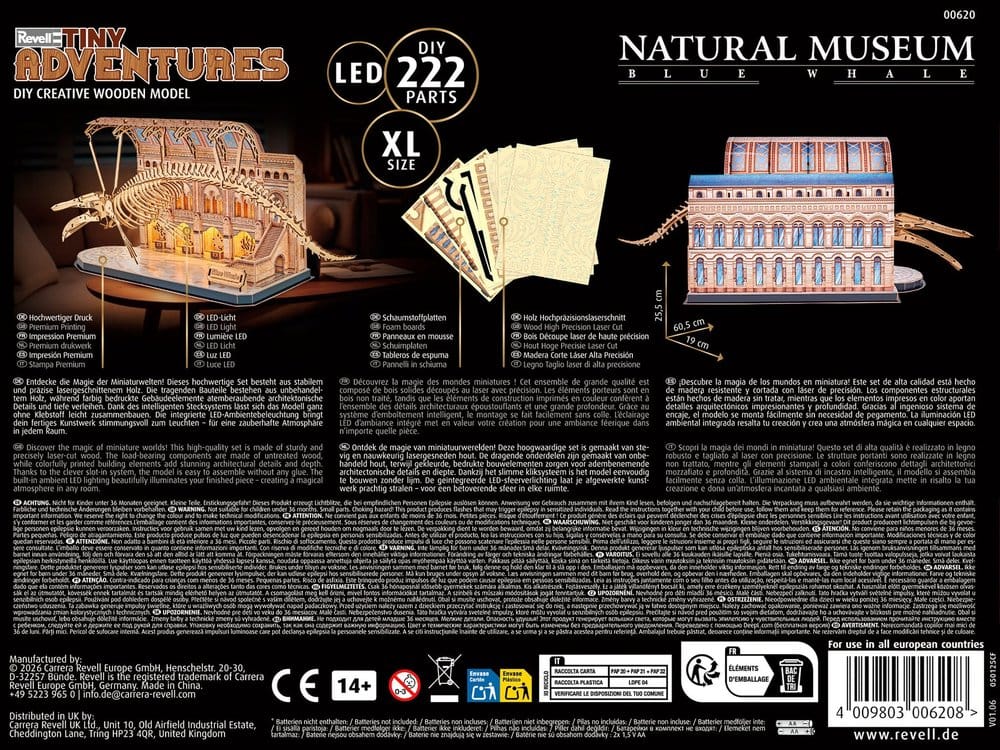Revell Tiny Adventures Natural Museum puzzle 3d en bois Blue Whale 61 cm