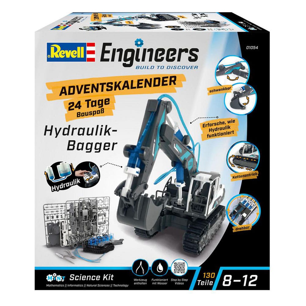 Revell Engineers calendrier de l´avent Kit de modèles réduits de pelles hydrauliques