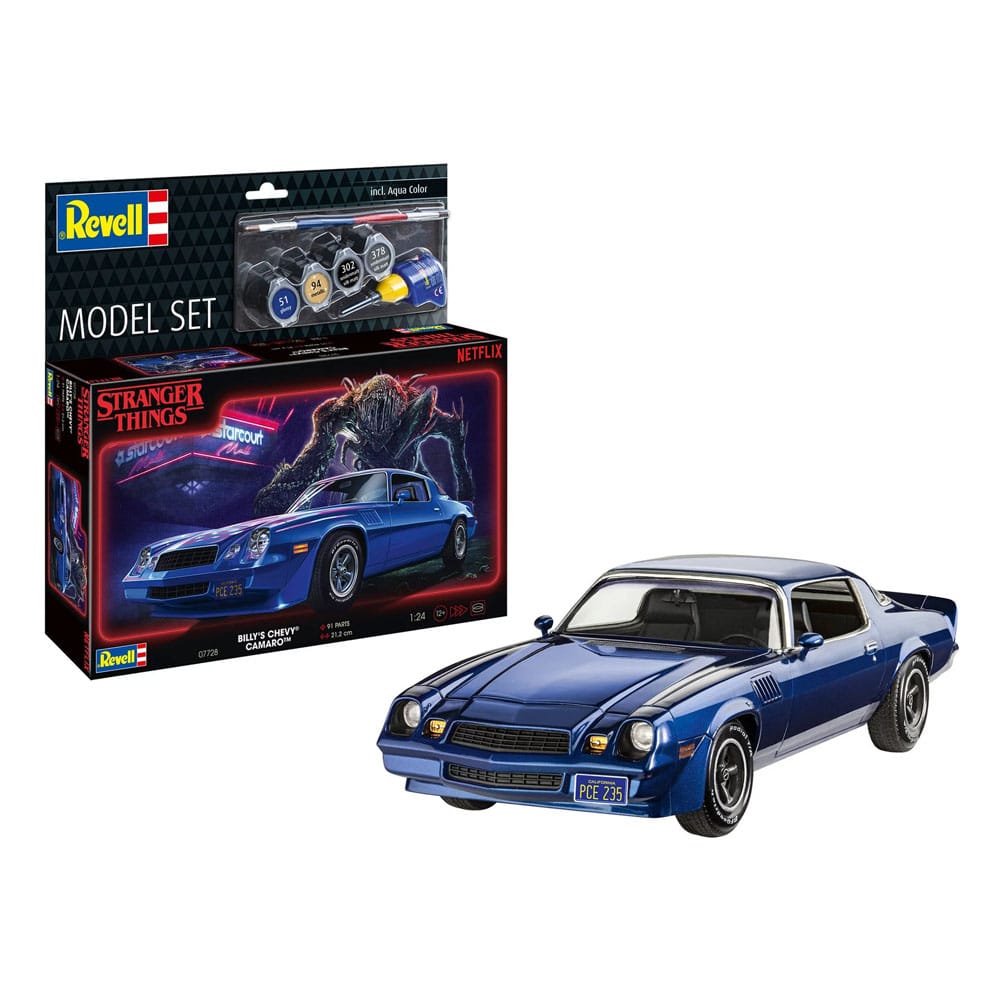 Stranger Things kit complet maquette 1/25 Chevy Camaro Z/28 (Aqua Color) 19 cm