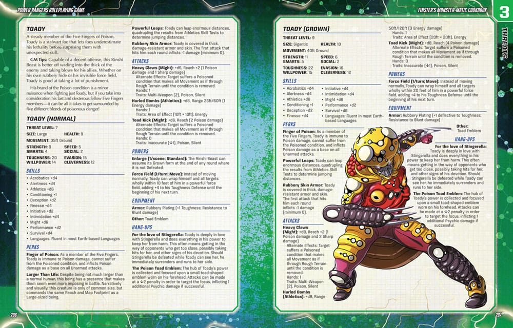 Power Rangers RPG livre Finster's Monster-Matic Cookbook Sourcebook *ANGLAIS*