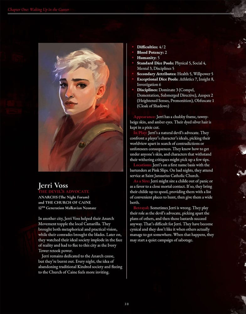 Vampire: The Masquerade 5th Edition RPG livre The Crimson Gutter Chronicle Book *ANGLAIS*