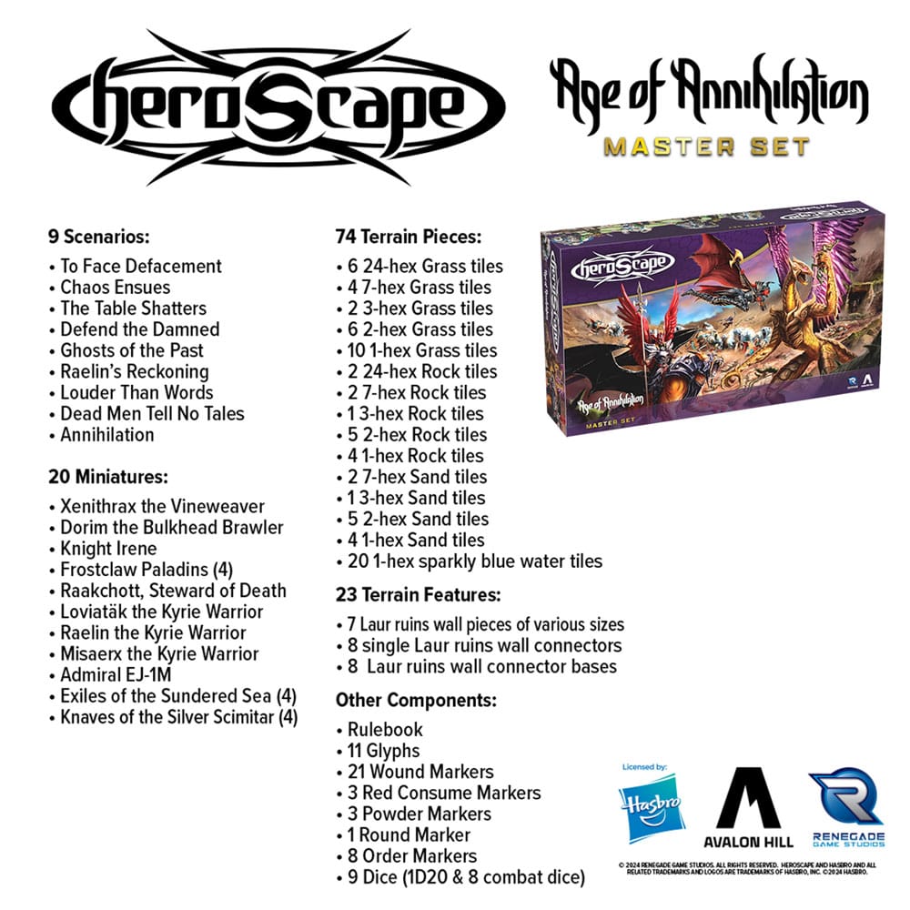 Heroscape jeu de plateau Age of Annihilation Master Set *ANGLAIS*