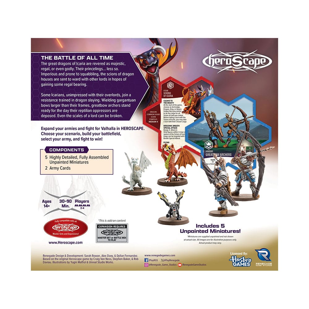 Heroscape Expansion de l'armée Embers of War: Greatbow Archers and Scions of Icaria *ANGLAIS*