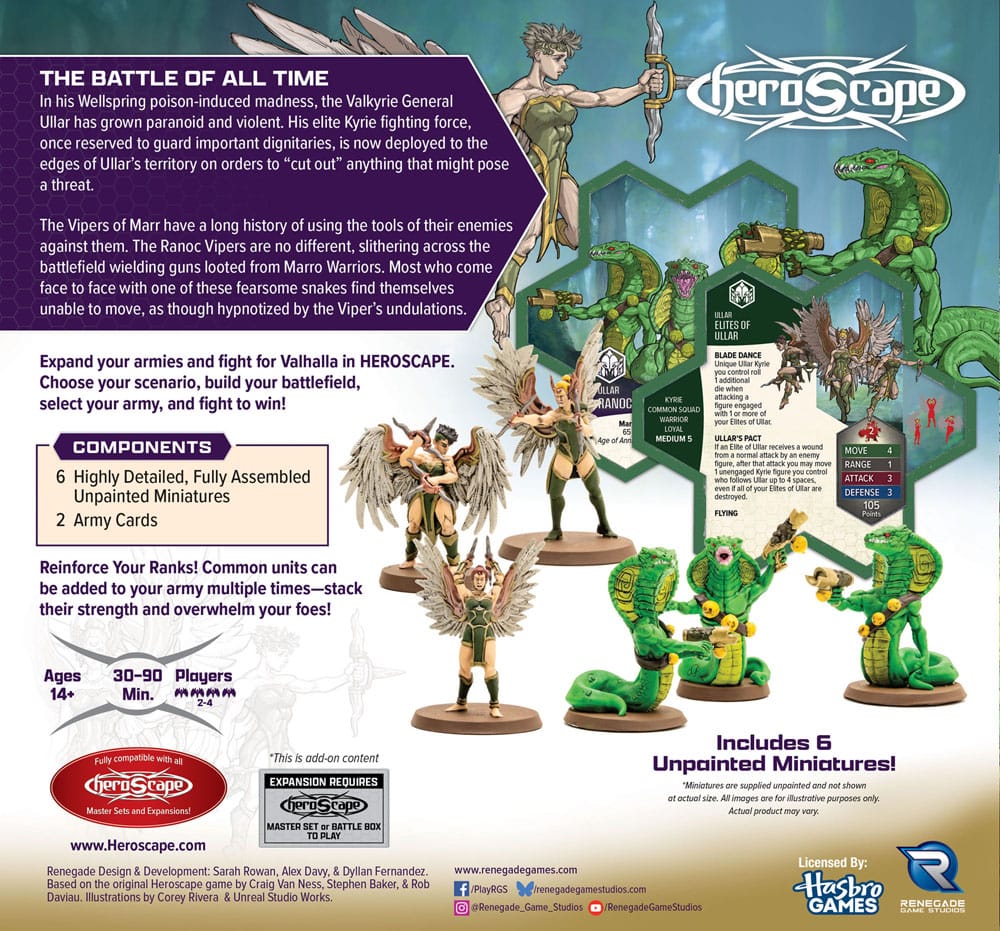 Heroscape Expansion de l'armée Age of Annihilation Elites of Ullar & Ranoc Vipers (Common) *ANGLAIS*