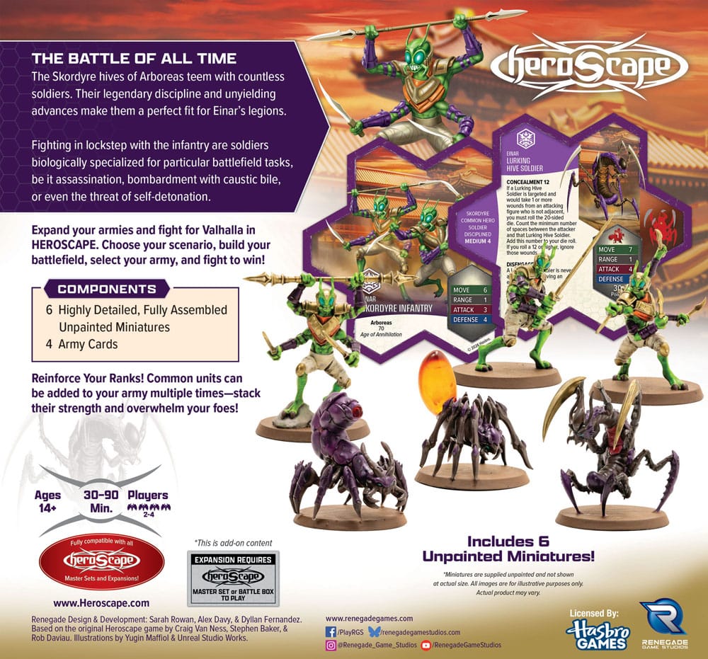 Heroscape Expansion de l'armée Age of Annihilation Skordyre Soldiers (Common) *ANGLAIS*