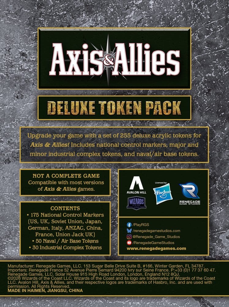 Axis & Allies Set de jetons de luxe *ANGLAIS*