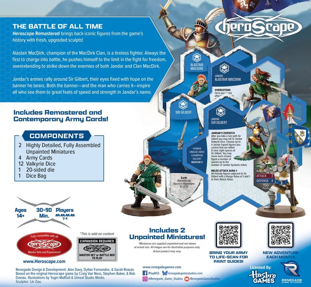 Heroscape Jeu de Plateau Extension d'Armée Champions of Jandar Remastered *ANGLAIS*