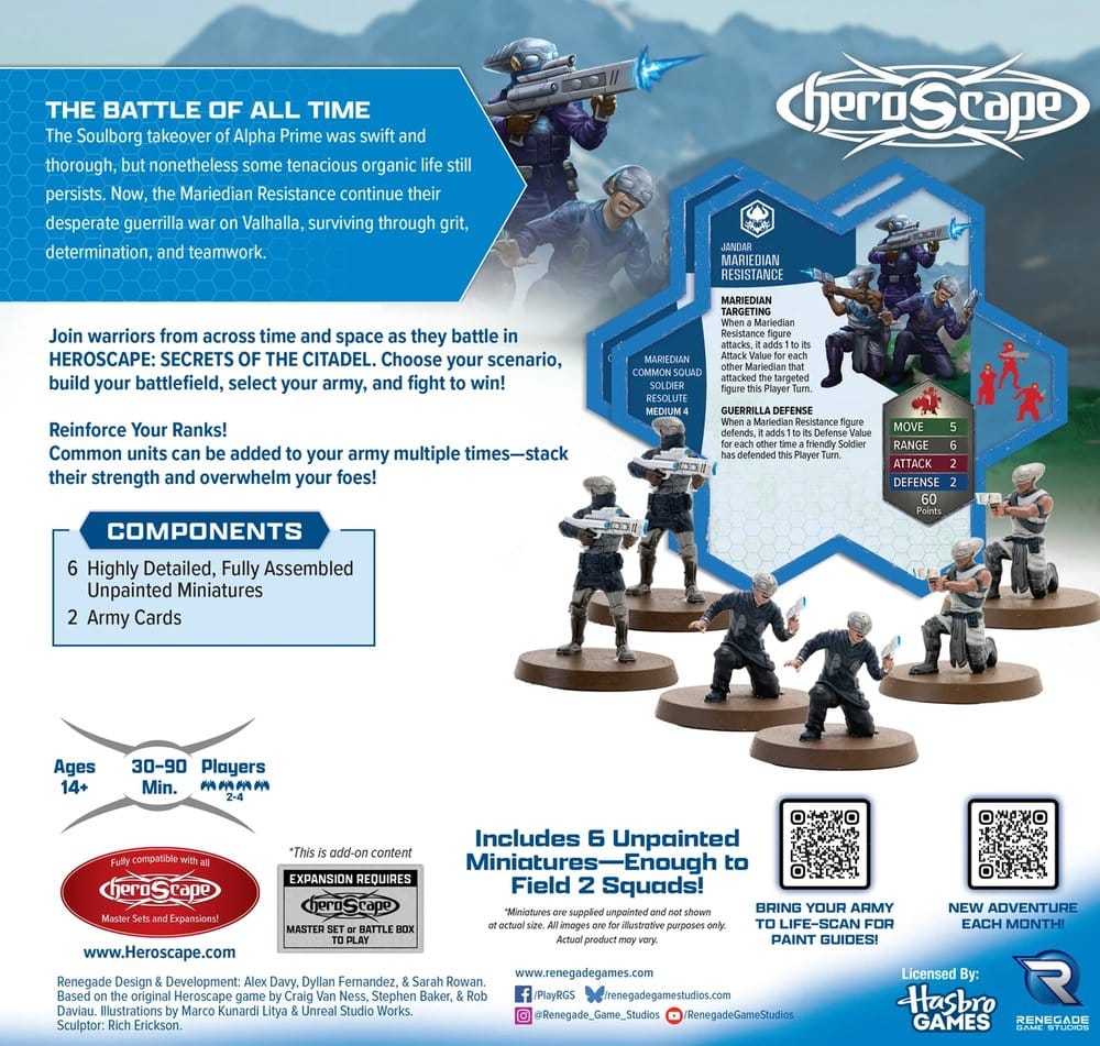 Heroscape extension d’armée Mariedian Resistance Fighters Standard Edition *ANGLAIS*