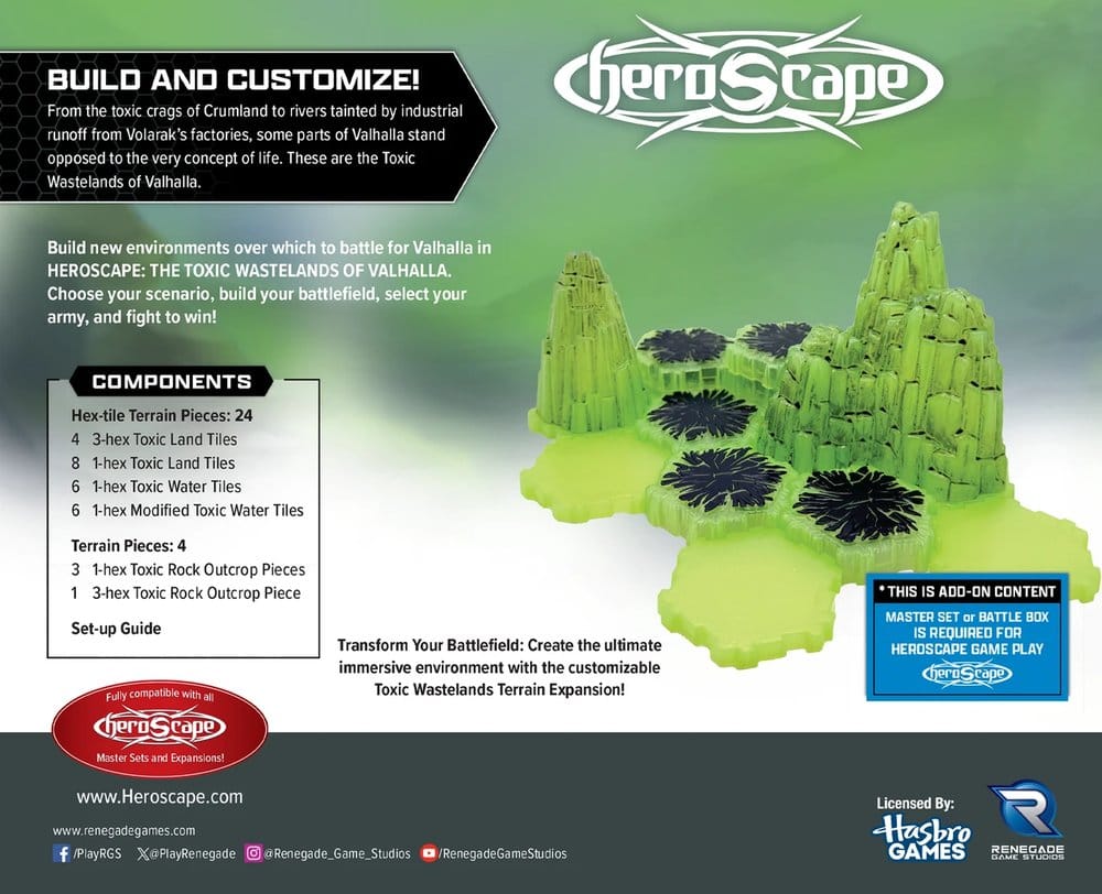 Heroscape extension de terrain Toxic Wastelands of Valhalla *ANGLAIS*