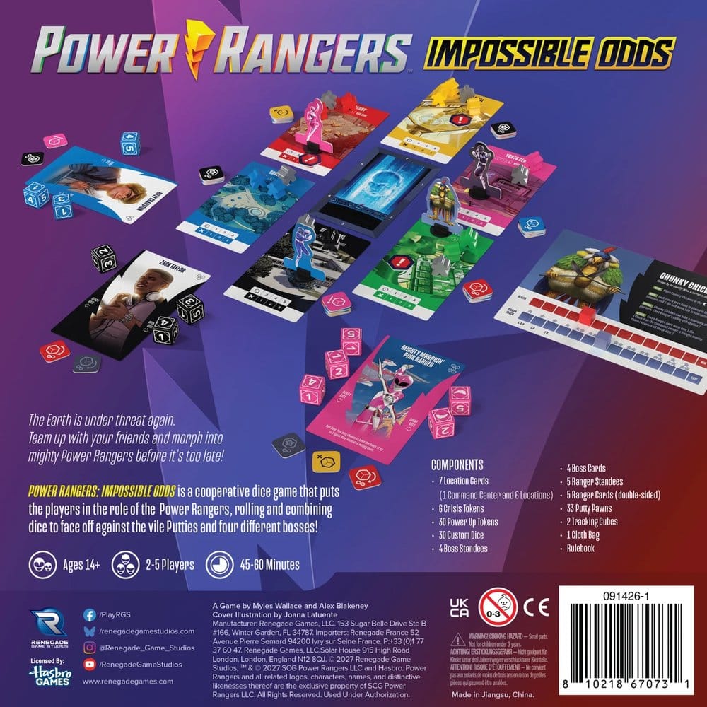 Power Rangers jeu de dés Impossible Odds *ANGLAIS*