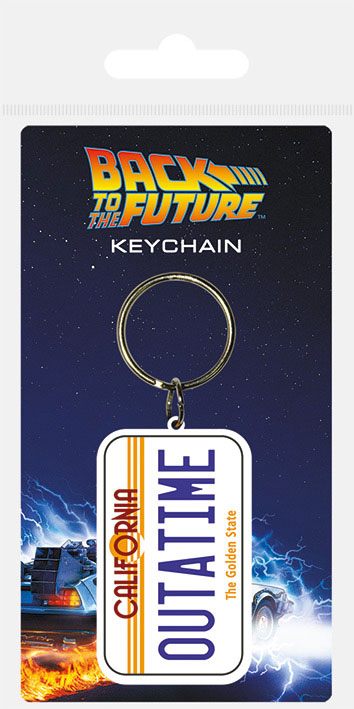 Retour vers le Futur porte-clés caoutchouc License Plate 6 cm